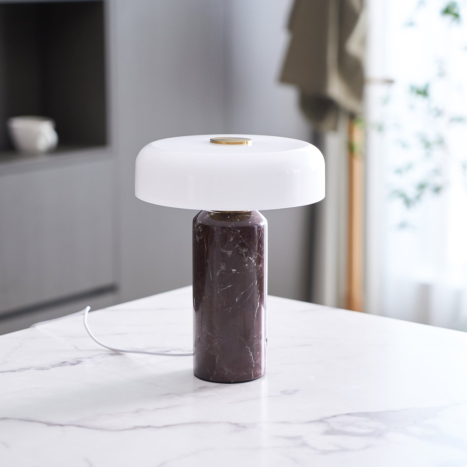 Marble Column Table Lamp