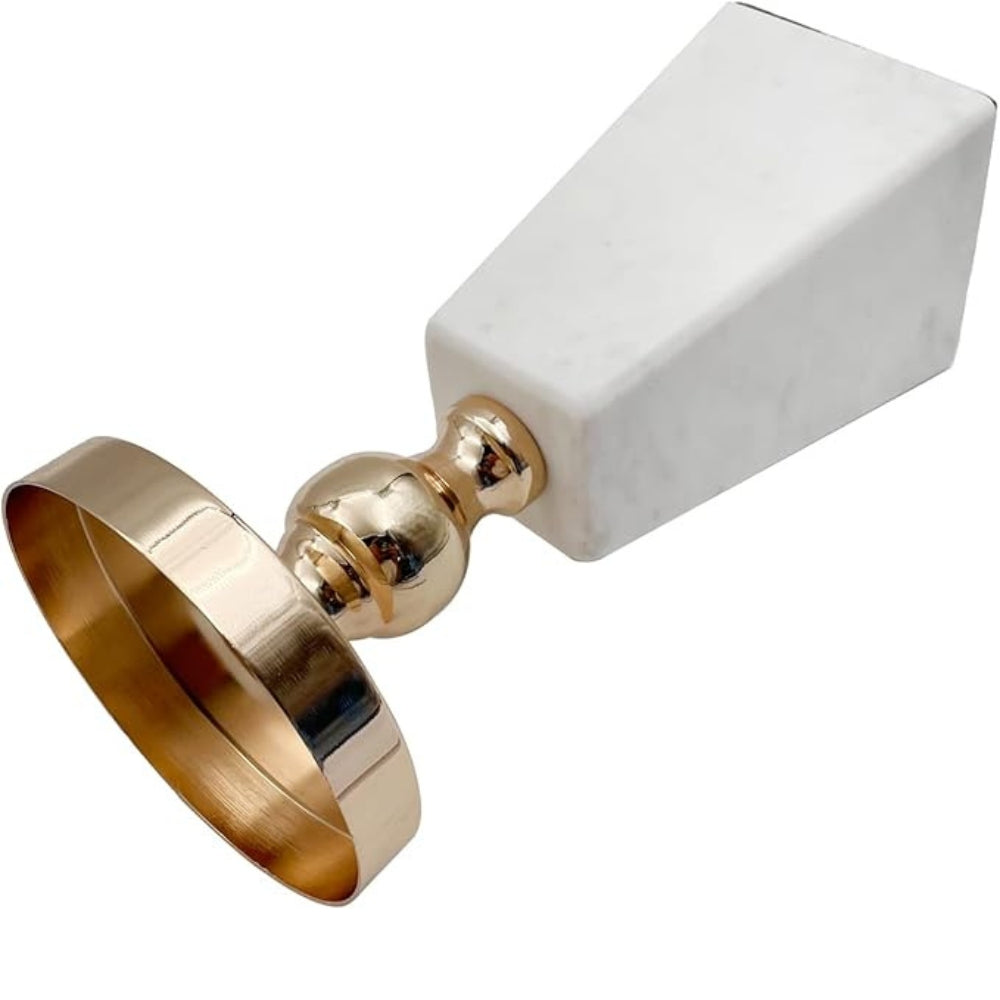 Natural Marble & Gold Candle Holde