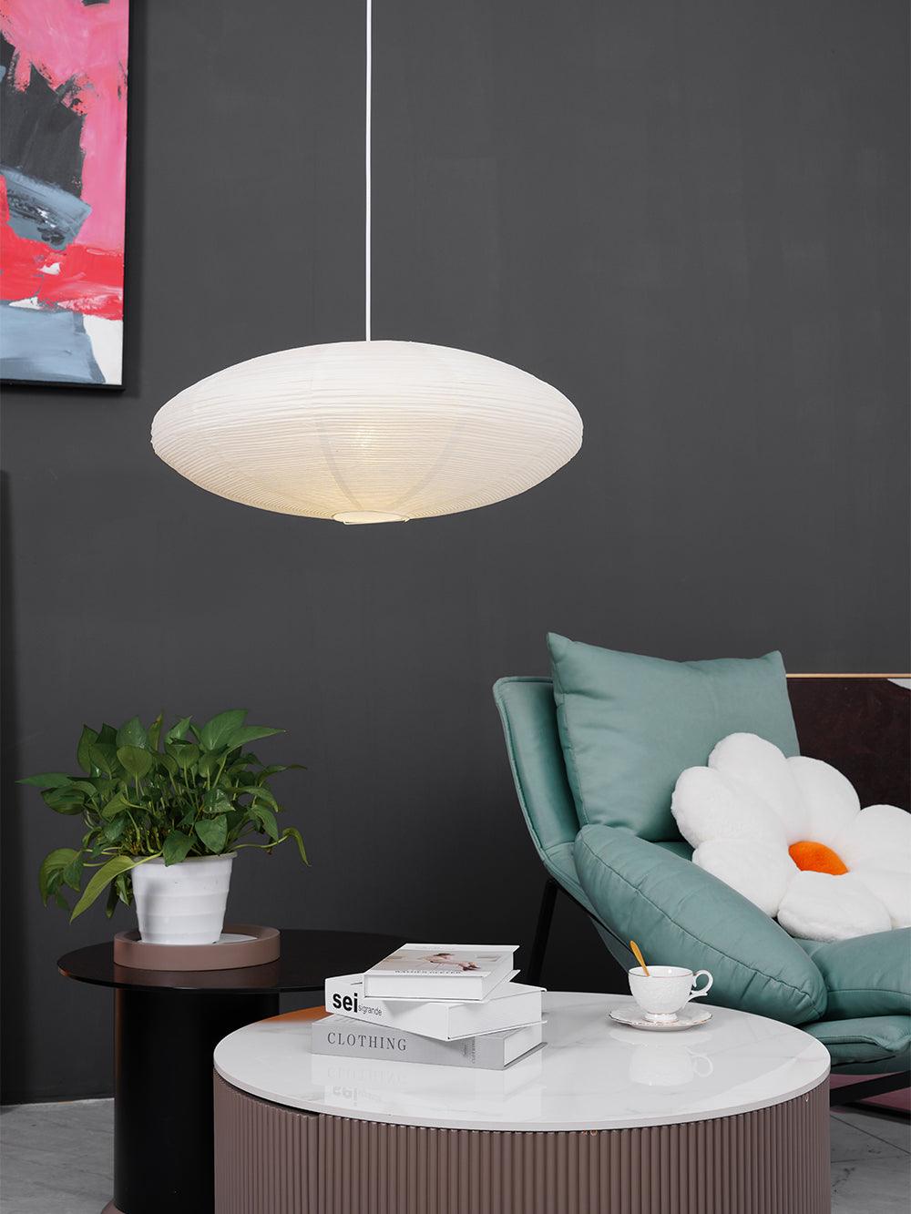 Japanese Paper Saucer Ceiling Light