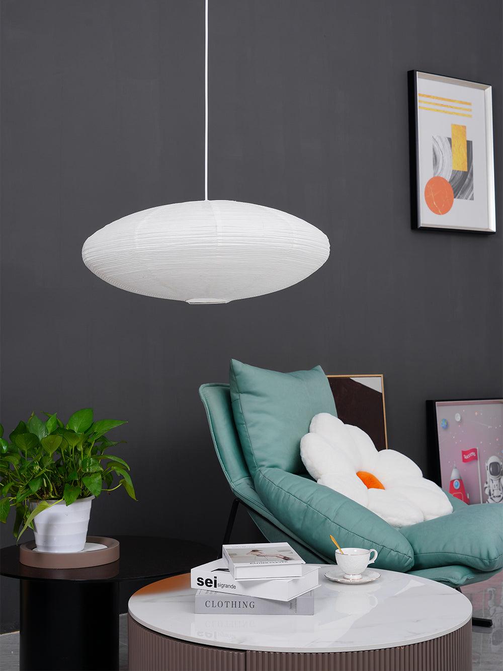 Japanese Paper Saucer Ceiling Light