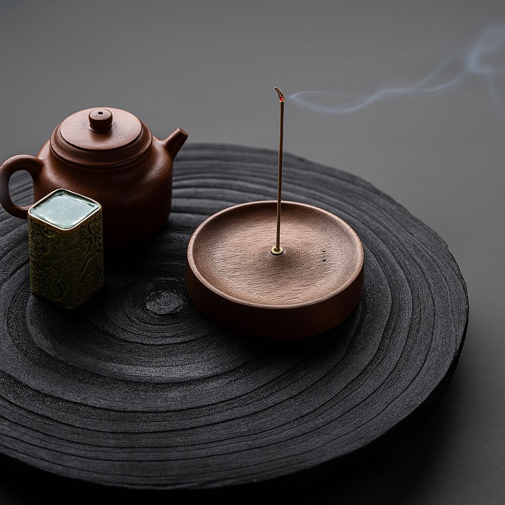 Round Wood Incense Stick Rest