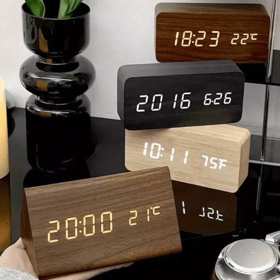 Voice-Activated LED Wood Clock