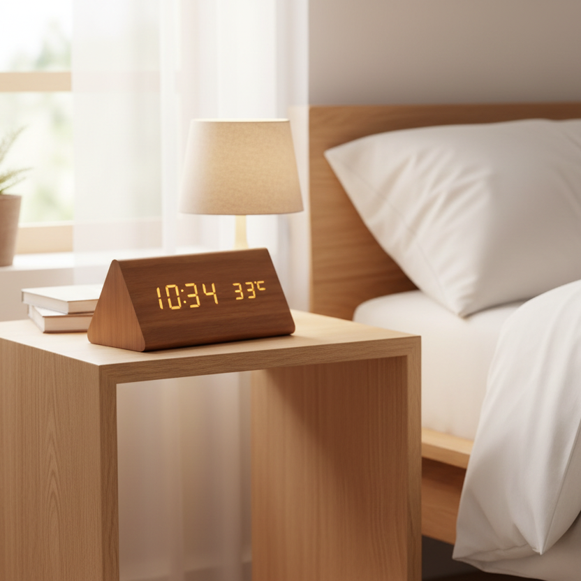 Voice-Activated LED Wood Clock