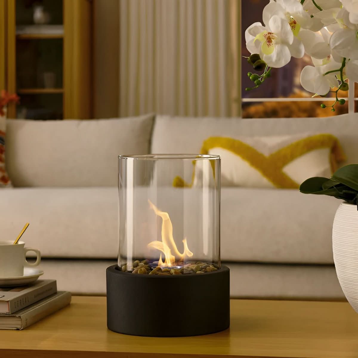 Glass Tabletop Fire Bowl