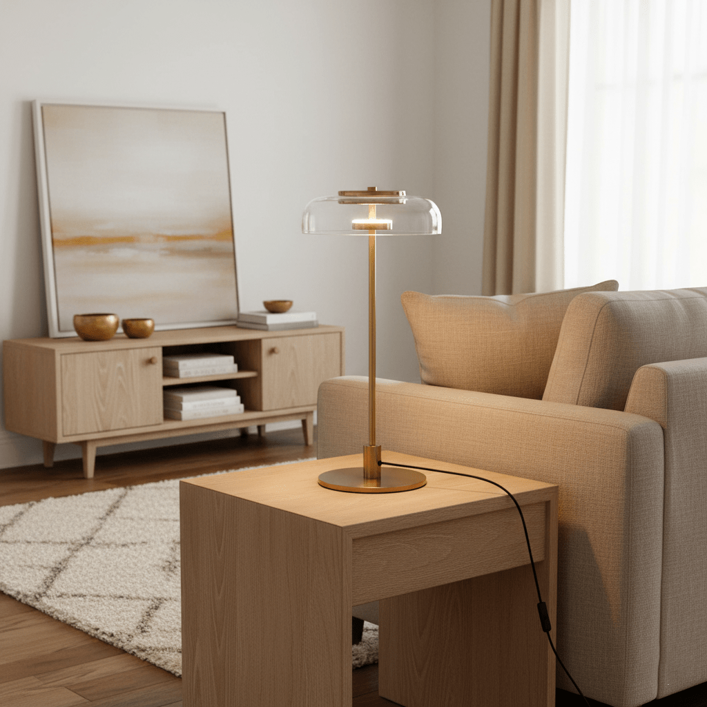 Glass Dome Table Lamp