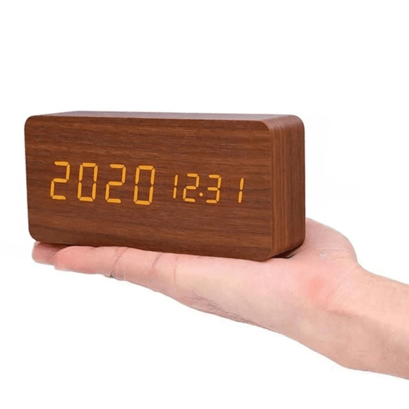 Voice-Activated LED Wood Clock