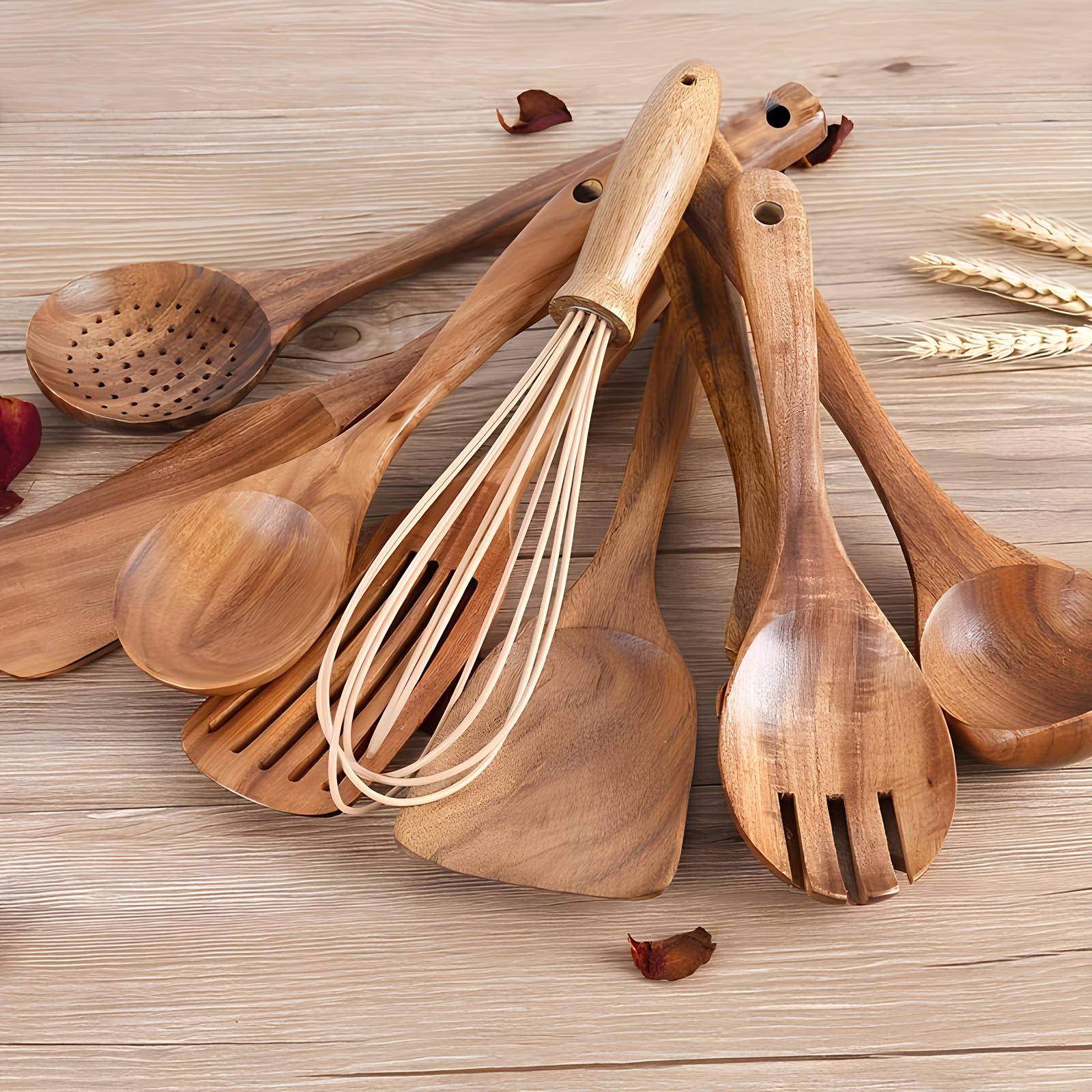 11-Piece Teak Utensil Set