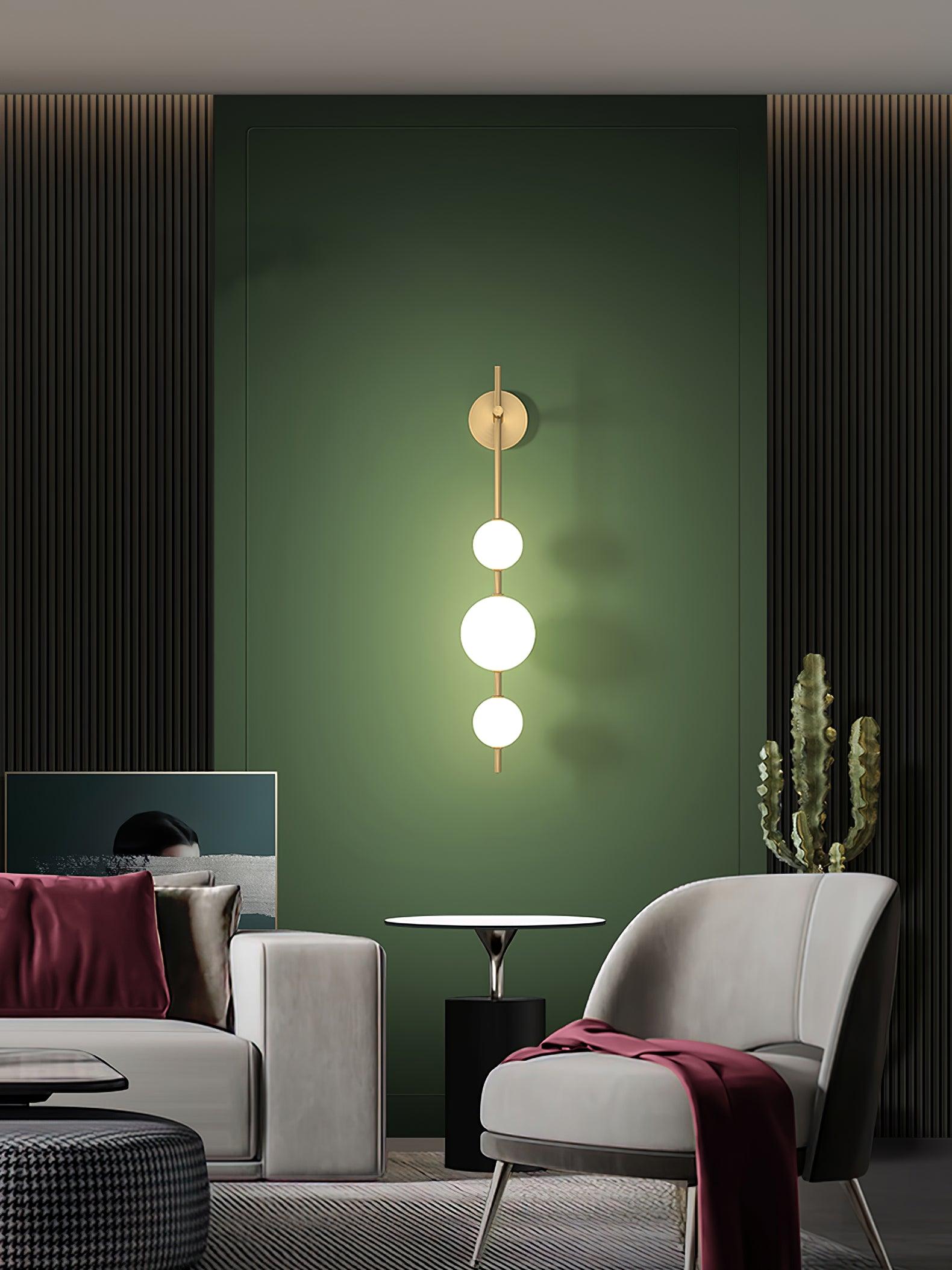 Vertical Globe Wall Light