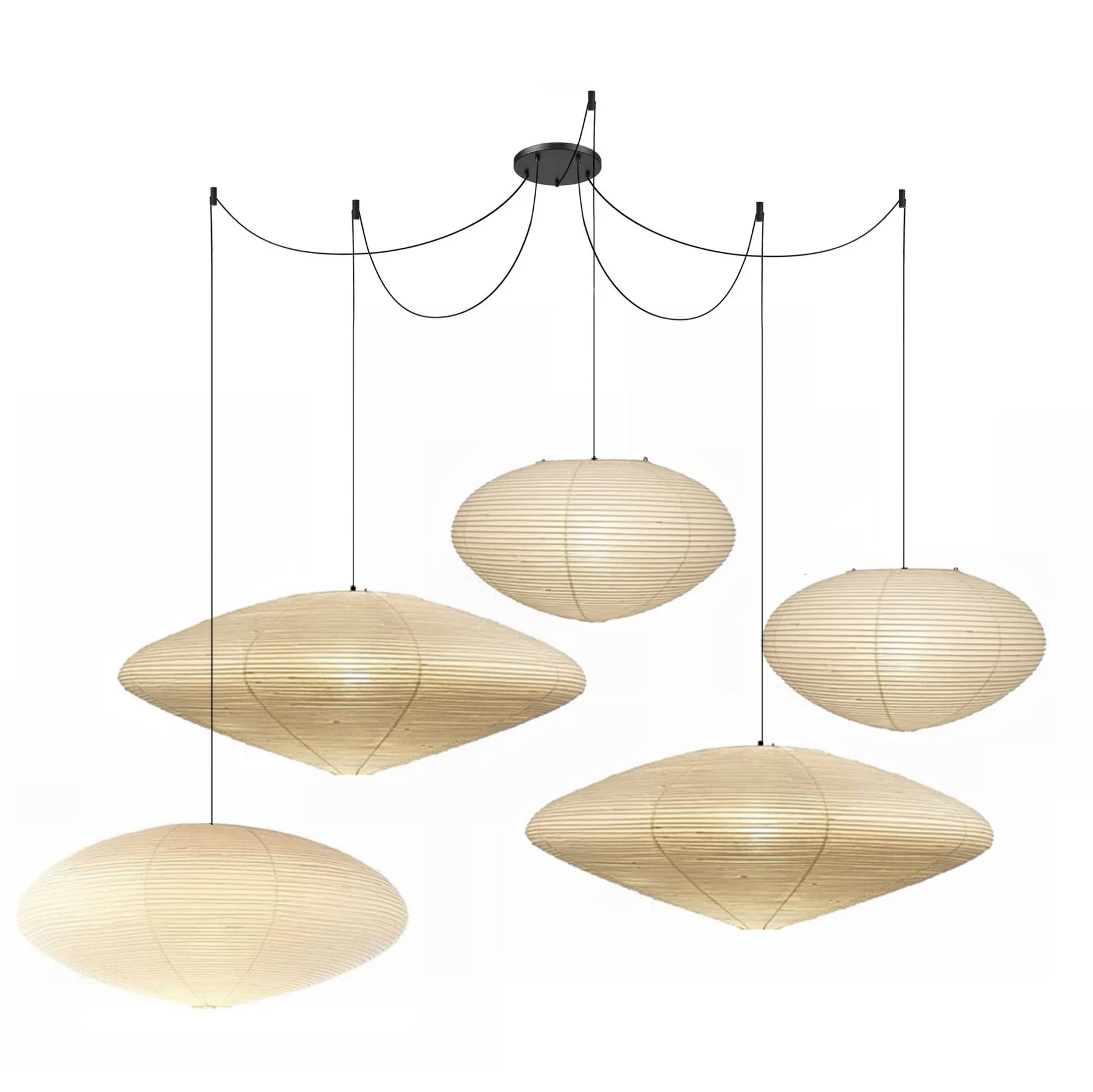 Japanese Paper Saucer Ceiling Light