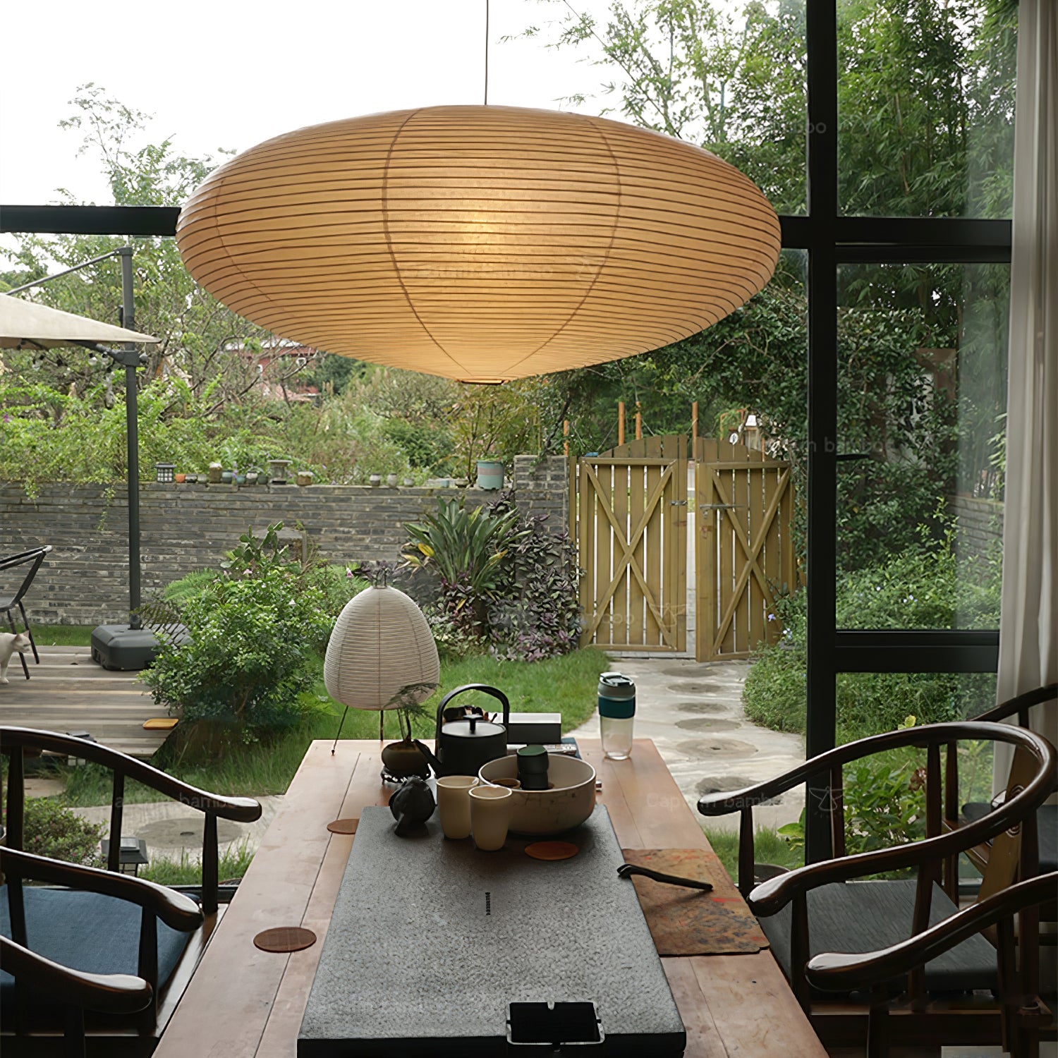 Japanese Paper Saucer Ceiling Light
