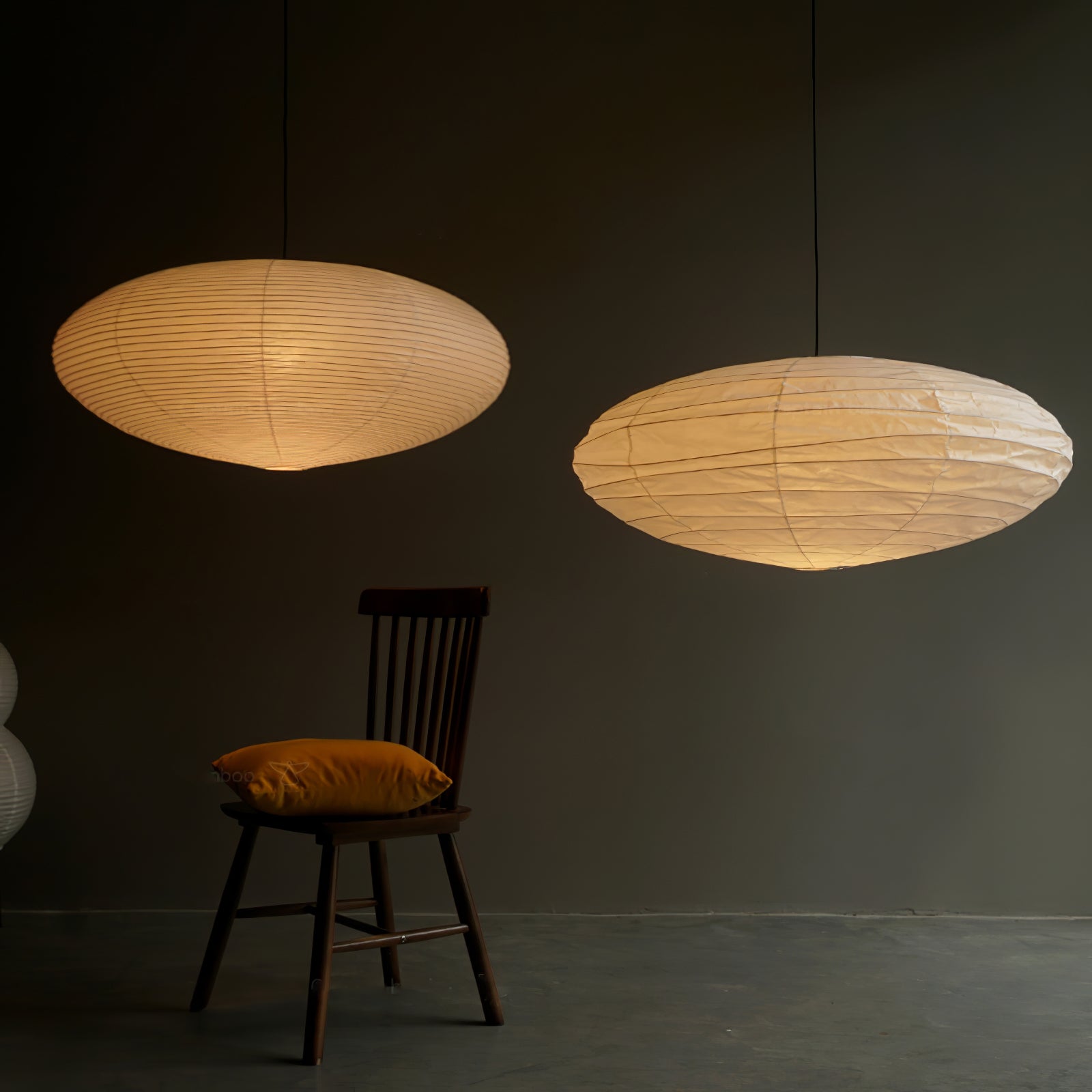 Japanese Paper Saucer Ceiling Light