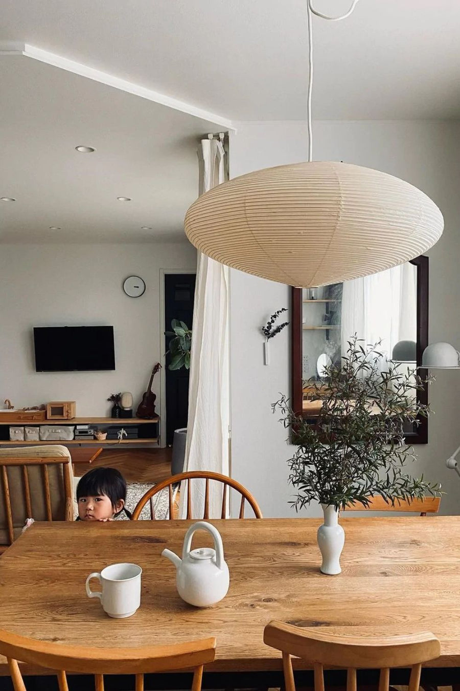 Japanese Paper Saucer Ceiling Light