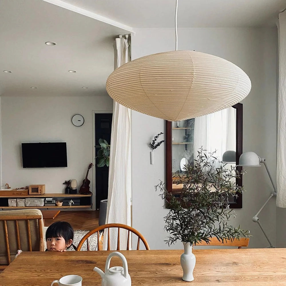 Japanese Paper Saucer Ceiling Light