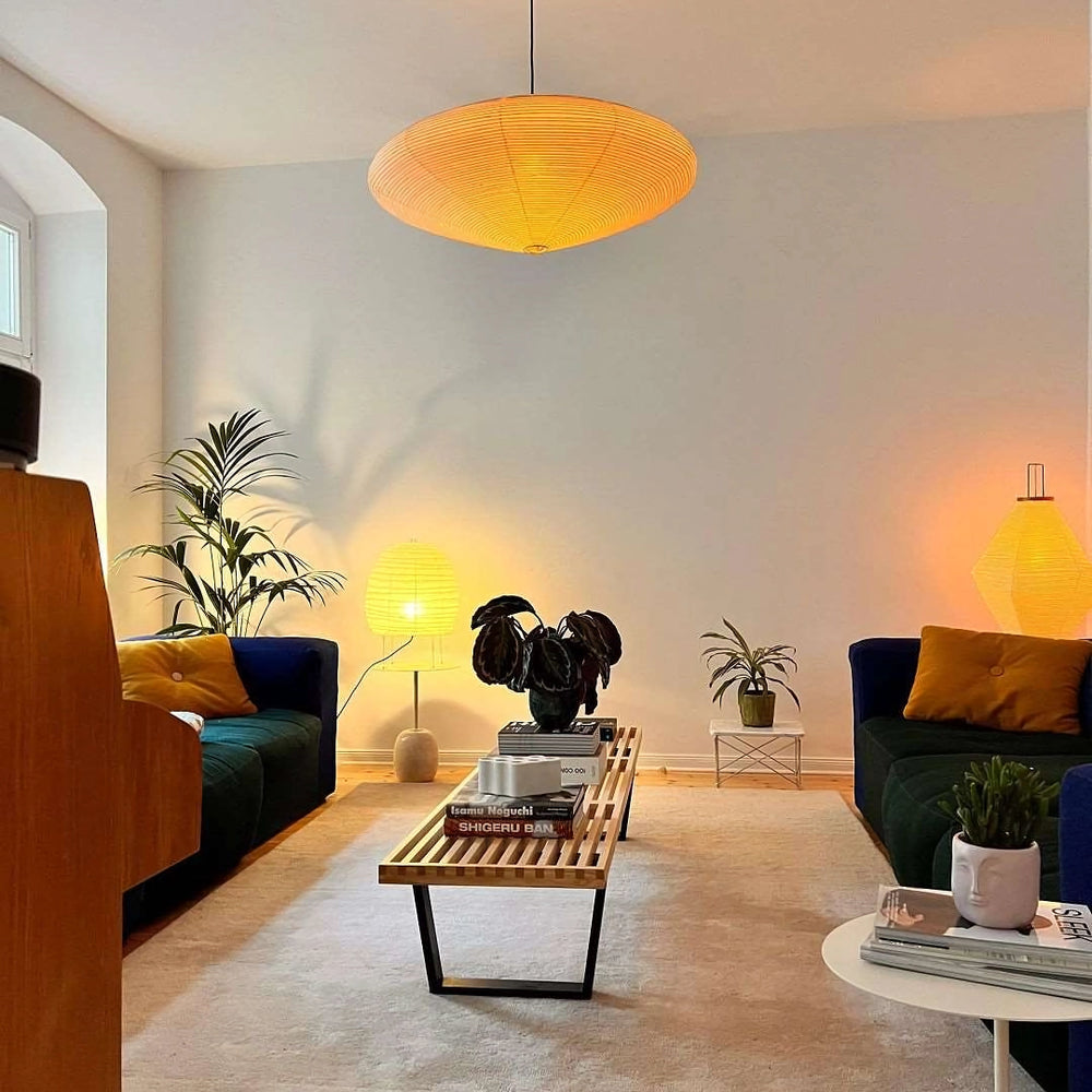 Japanese Paper Saucer Ceiling Light