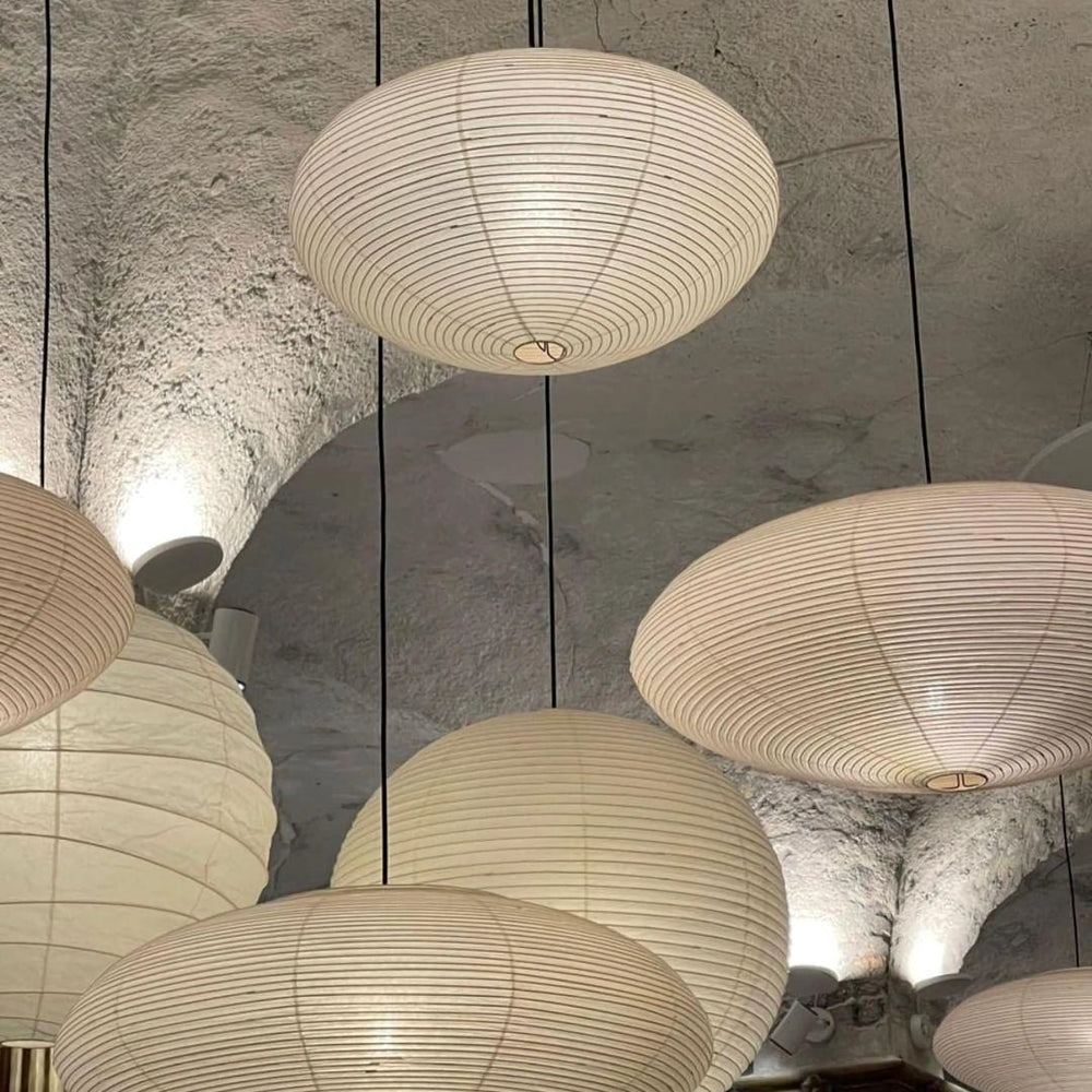 Japanese Paper Saucer Ceiling Light