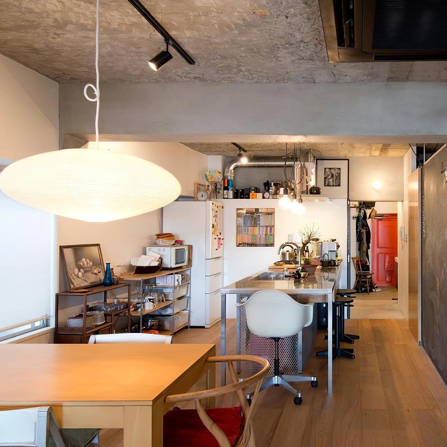 Japanese Paper Saucer Ceiling Light