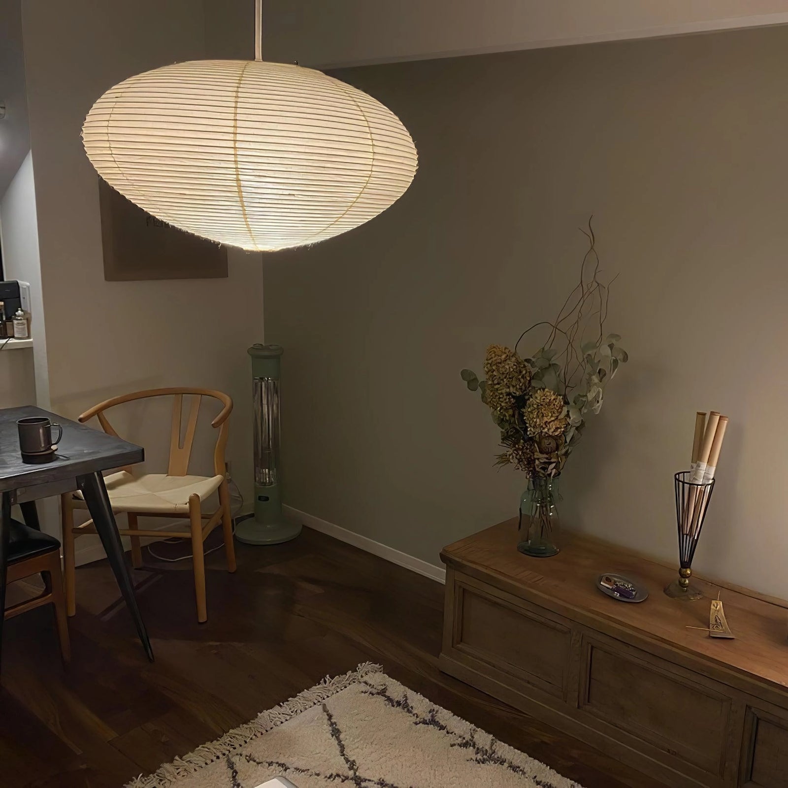 Japanese Paper Saucer Ceiling Light