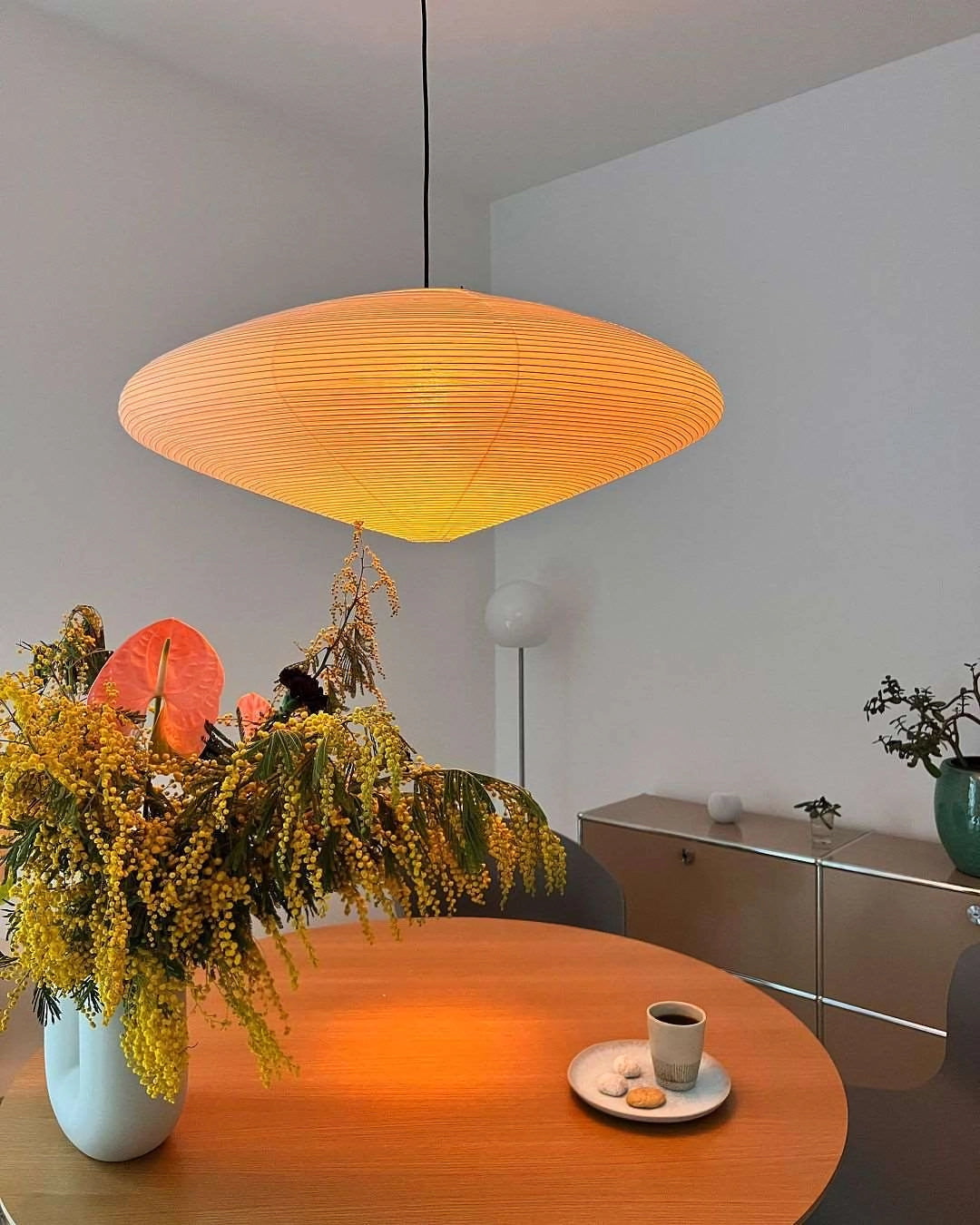 Japanese Paper Saucer Ceiling Light