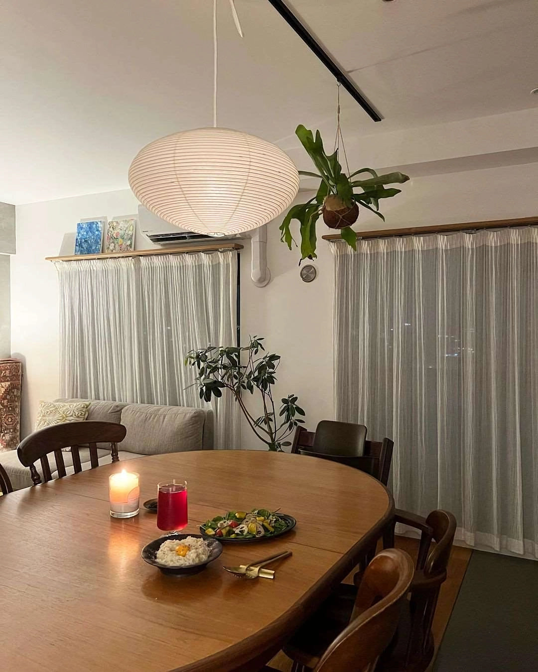 Japanese Paper Saucer Ceiling Light