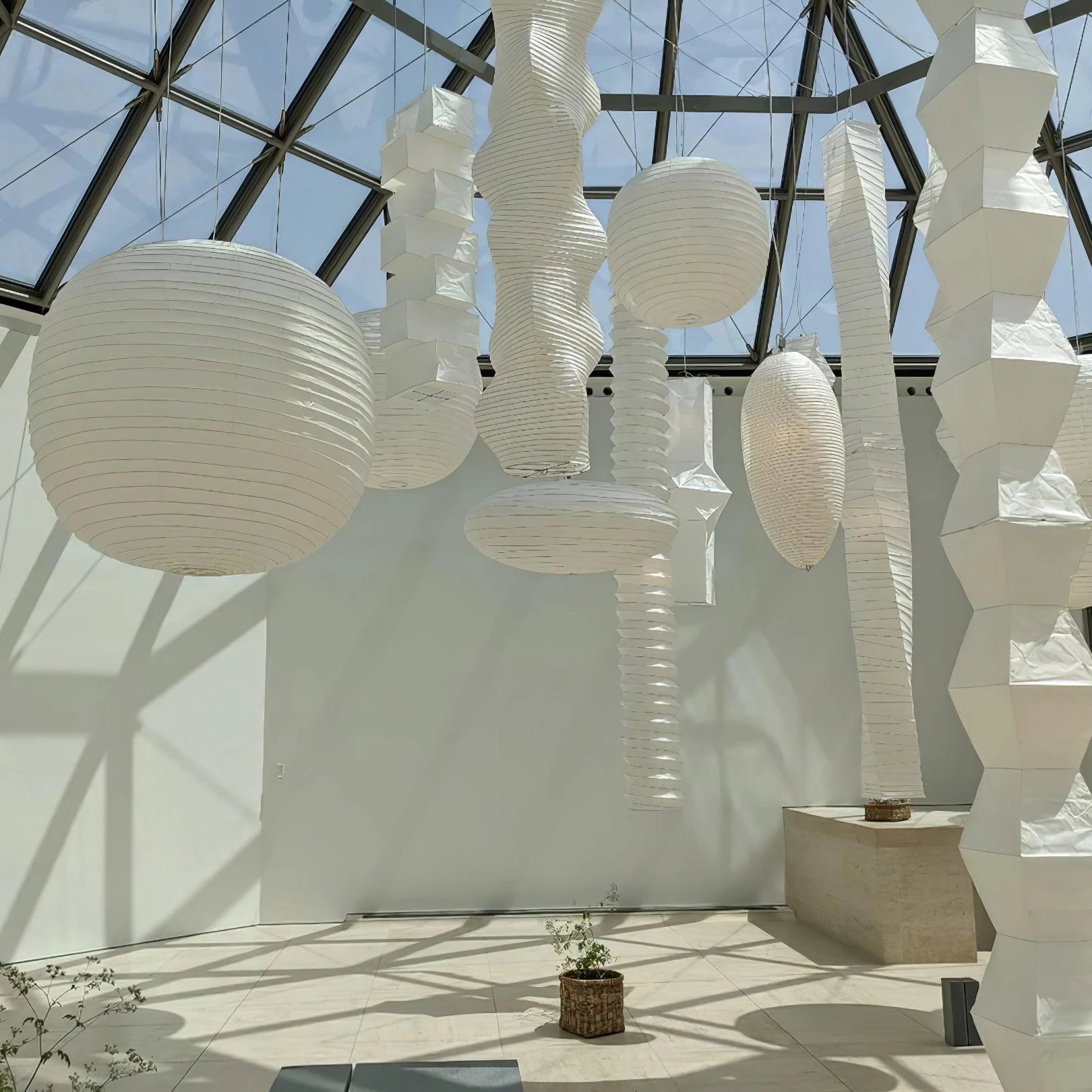 Japanese Paper Saucer Ceiling Light
