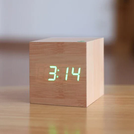 Modern Digital Wood Clock