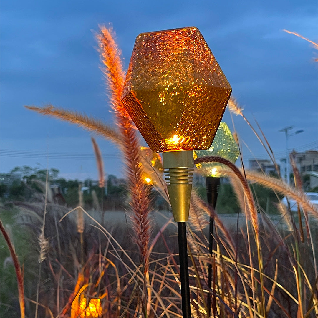 Diamond Facet Glass Garden Path Light