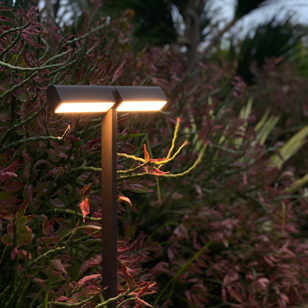 Dual-Arm Outdoor Lawn Path Post Light