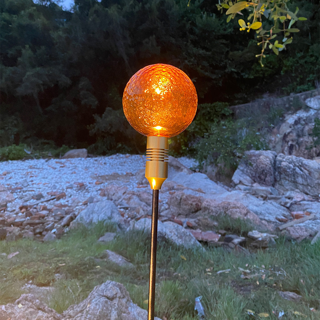 Tinted Glass Sphere Garden Path Light