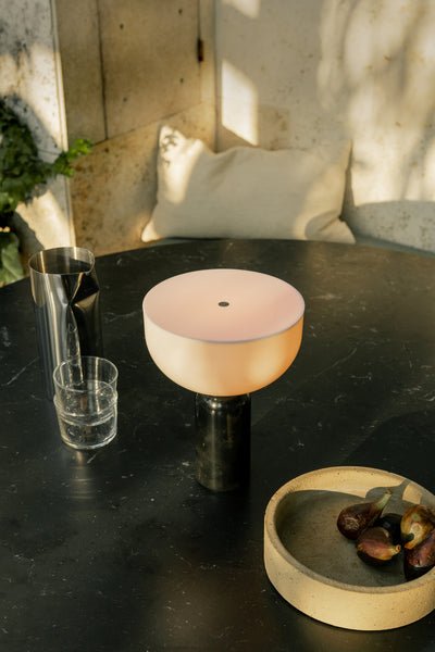 Marble Column Table Lamp