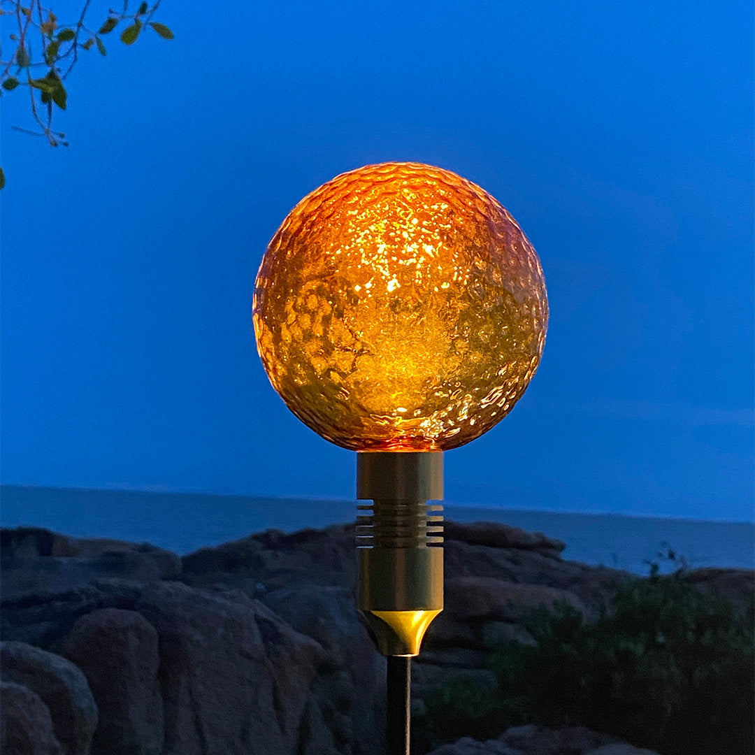 Tinted Glass Sphere Garden Path Light