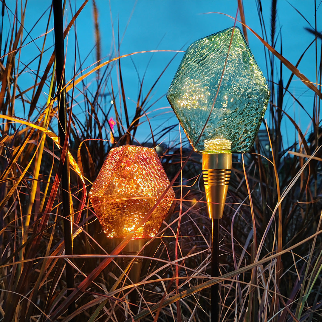 Diamond Facet Glass Garden Path Light