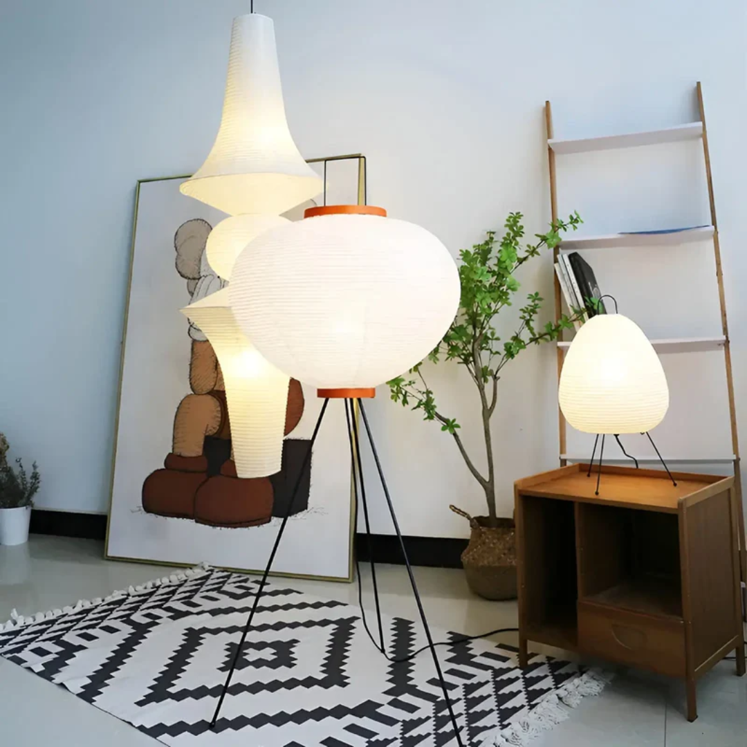 Wabi-Sabi Rice Paper Floor Lamp