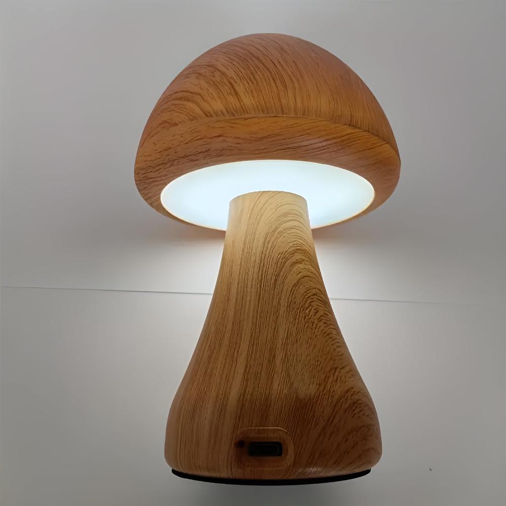 Wood Grain Mushroom Lamp