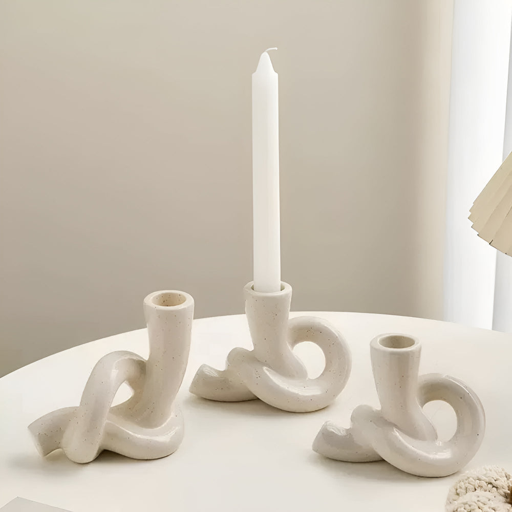 Sculptural Knot Ceramic Candle Holder