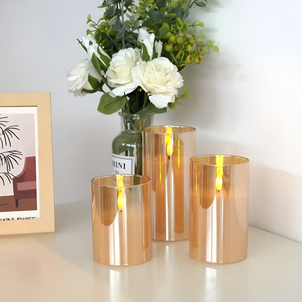 3D Flicker Flameless Candle Set