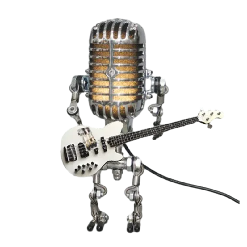 Retro Microphone Robot Metal Desk Lamp