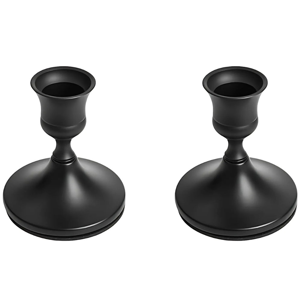 Powder-Coated Iron Taper Holder Pair