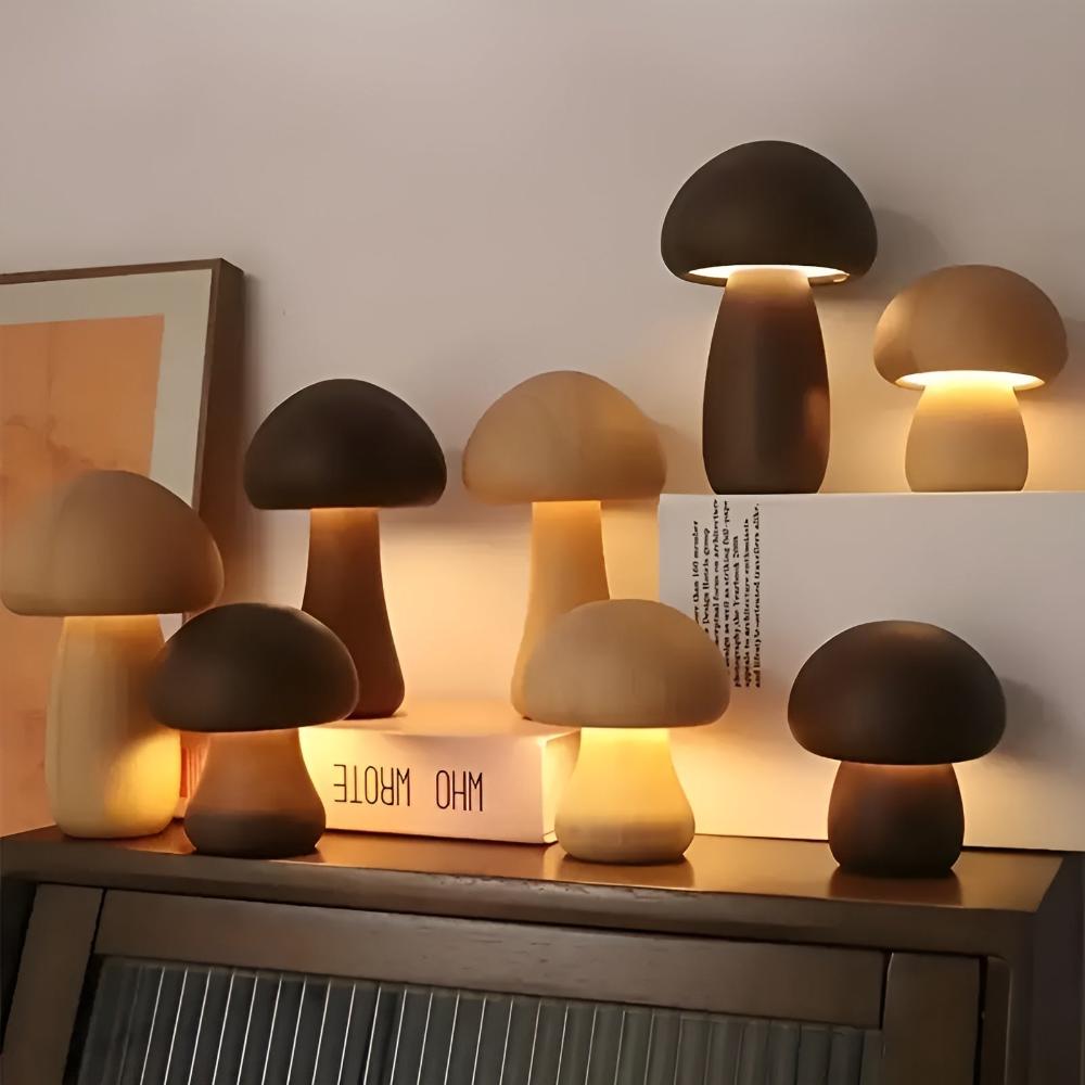Wood Grain Mushroom Lamp