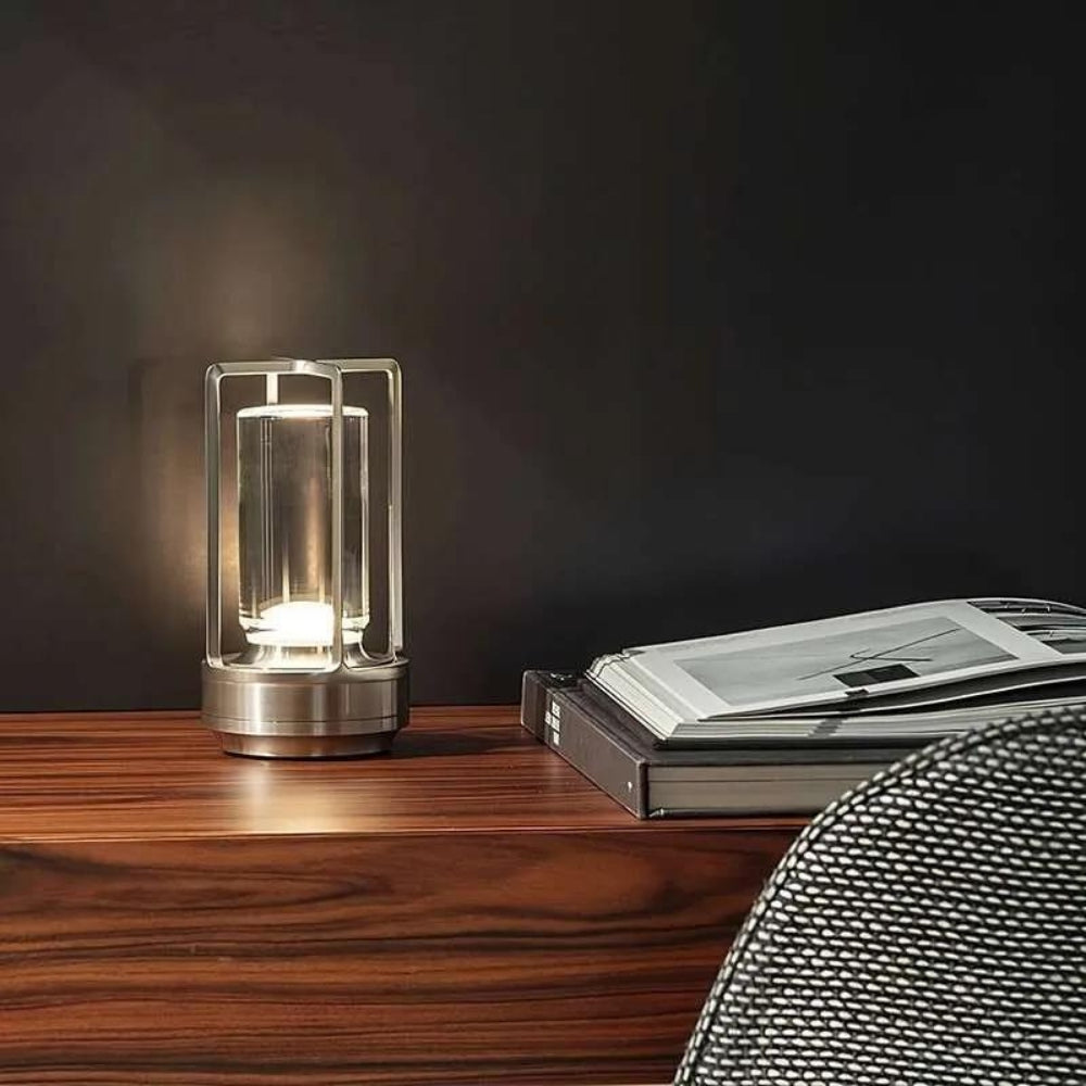 Metal Frame Cordless Lantern Lamp
