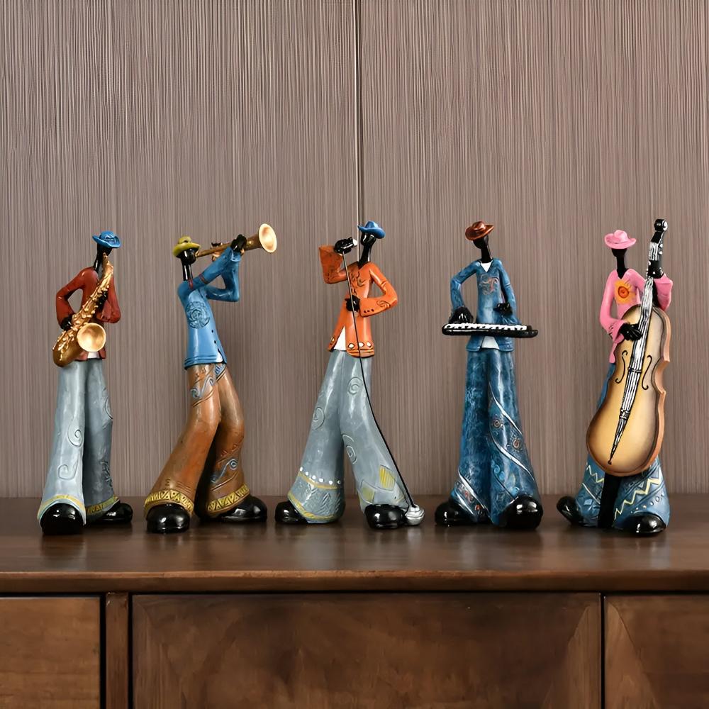 Jazz Band Resin Sculpture Set
