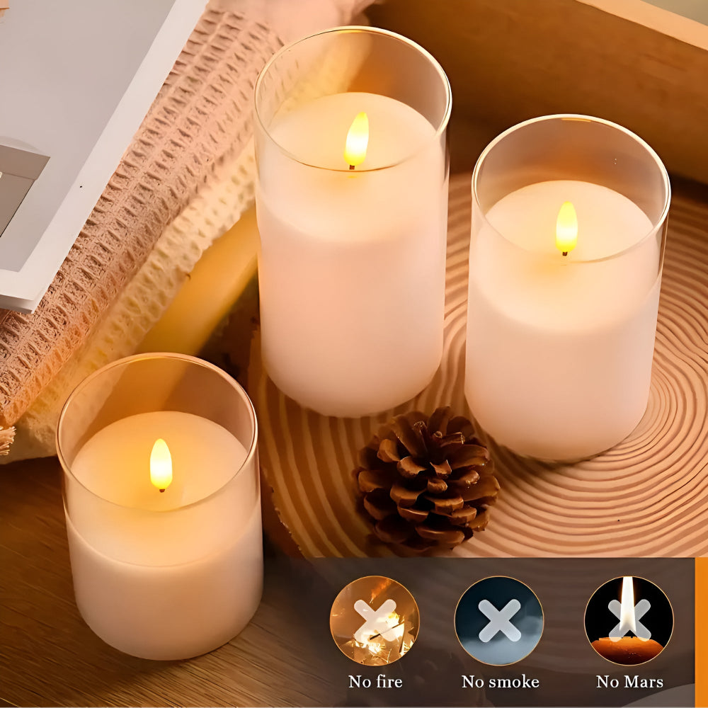3D Flicker Flameless Candle Set