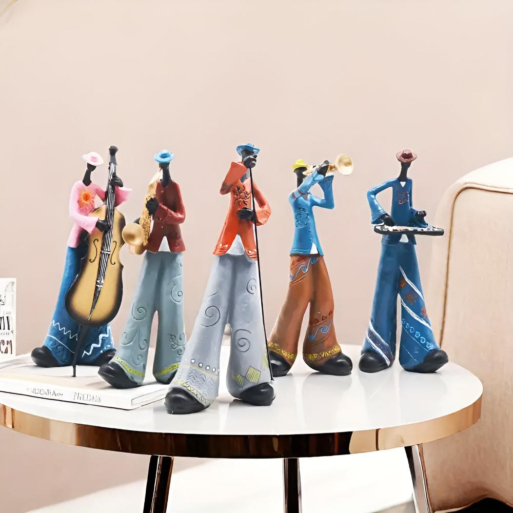 Jazz Band Resin Sculpture Set
