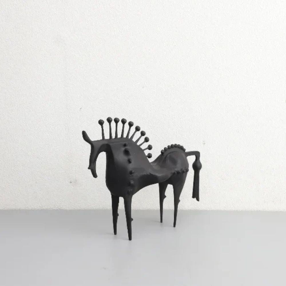 Abstract Metal Horse Sculpture