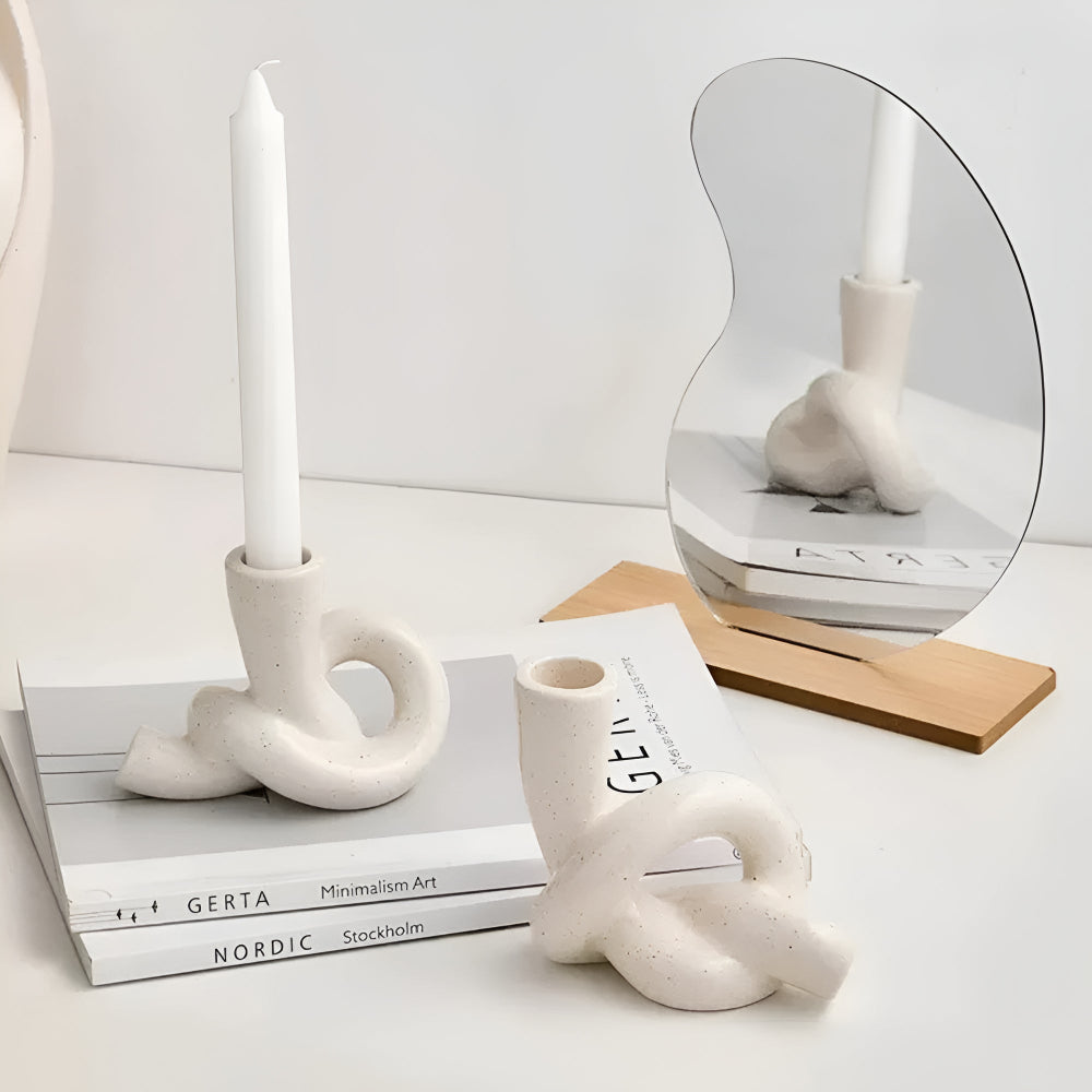 Sculptural Knot Ceramic Candle Holder