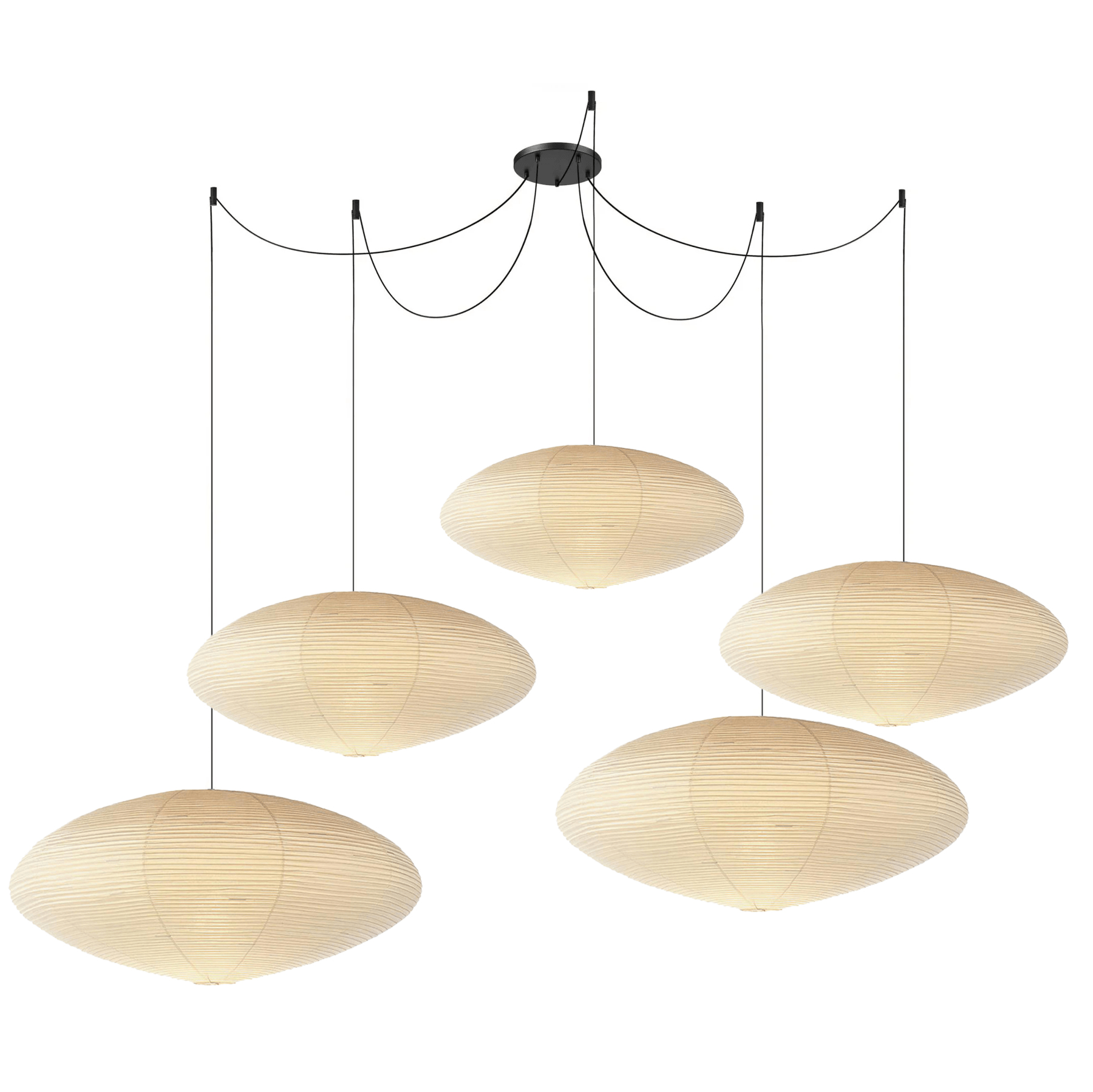 Japanese Paper Saucer Ceiling Light