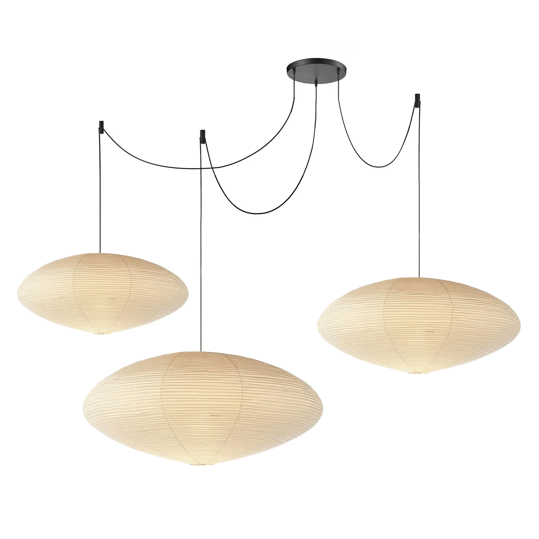 Japanese Paper Saucer Ceiling Light