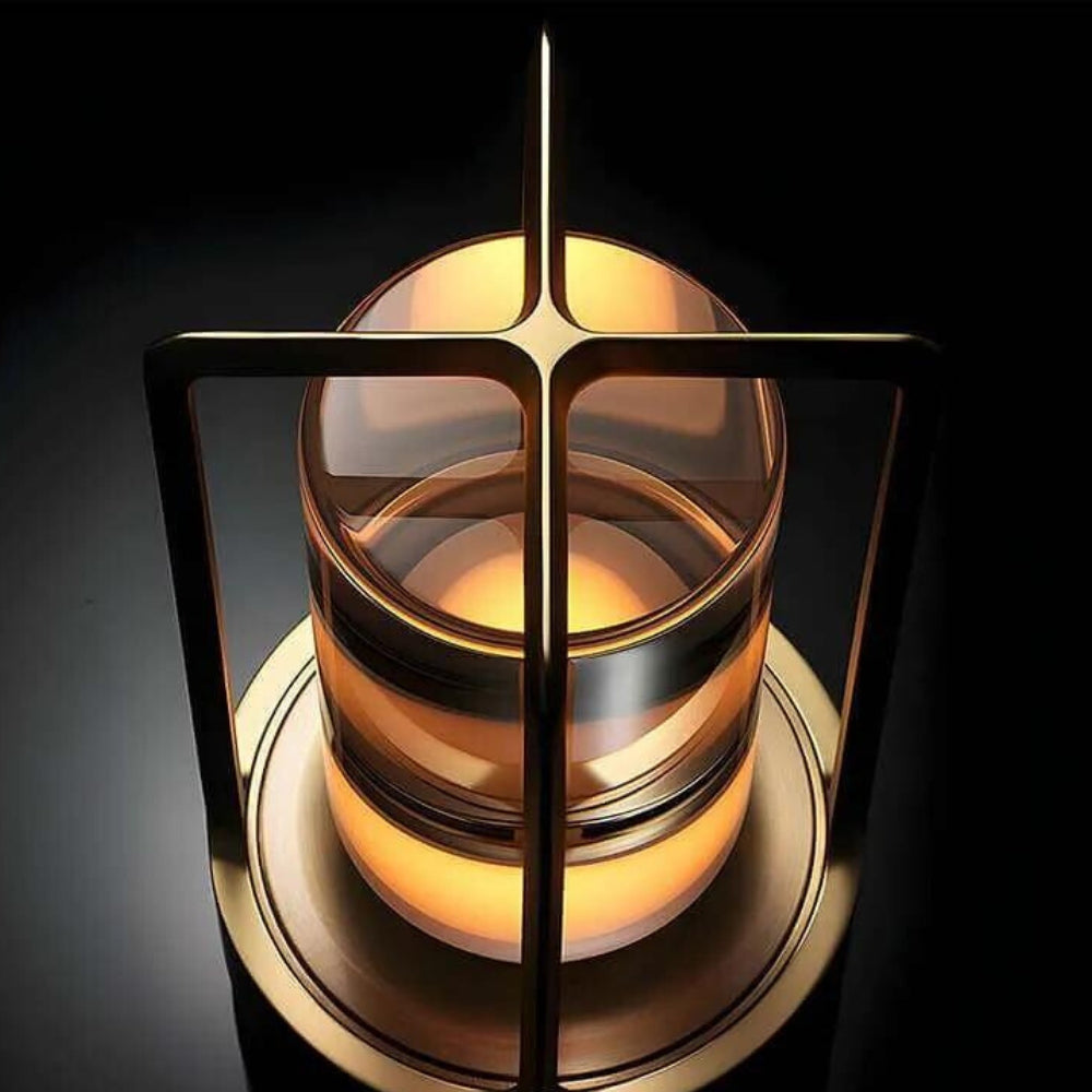 Metal Frame Cordless Lantern Lamp