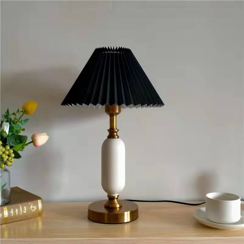 Retro Pleated Shade Table Lamp