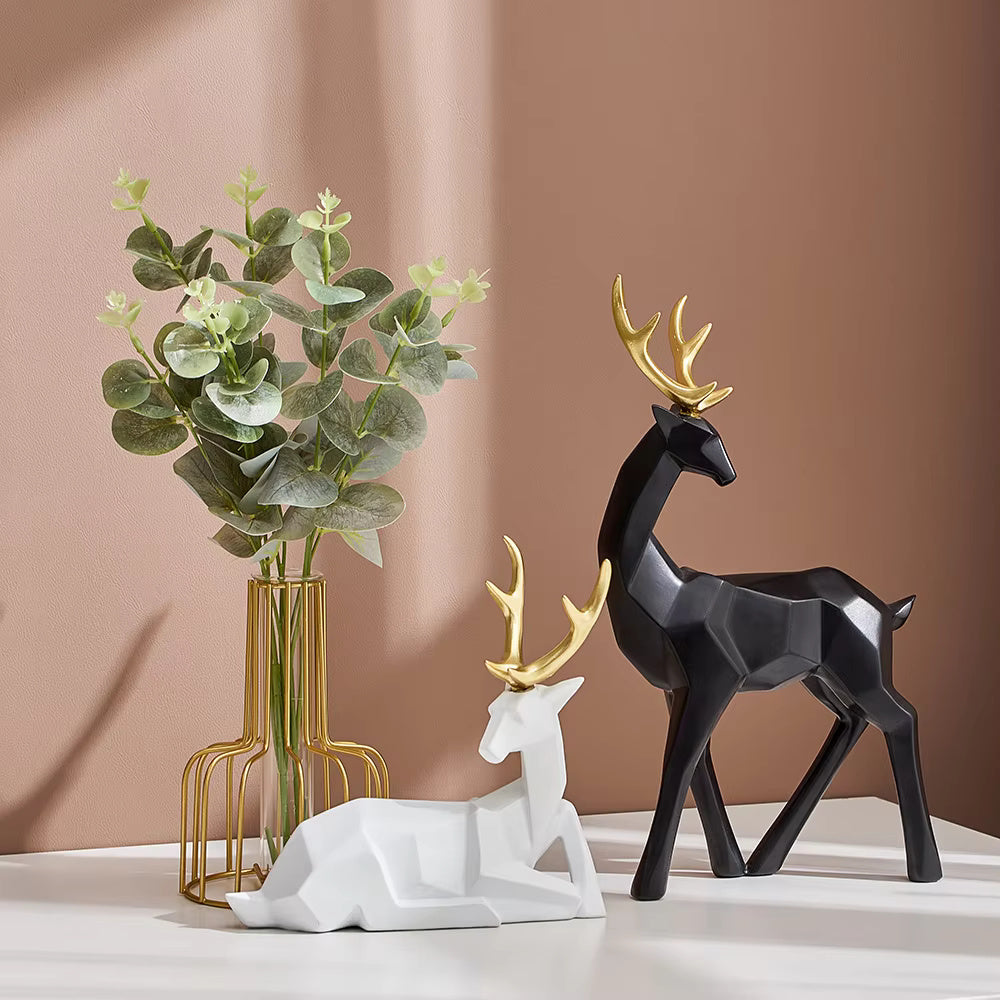 Geometric Deer Display Figurine