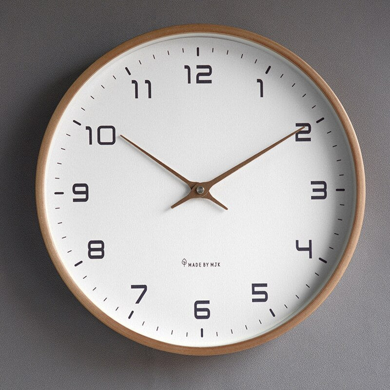 Wooden Wall Clock - Cream / 25x25cm
